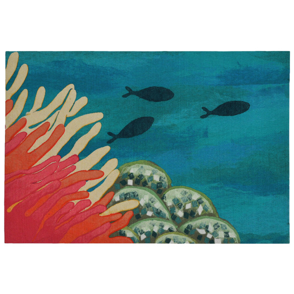 Liora Manne Illusions Reef & Fish Indoor/Outdoor Mat Coral 2'5" x 4'1" ILU34329217