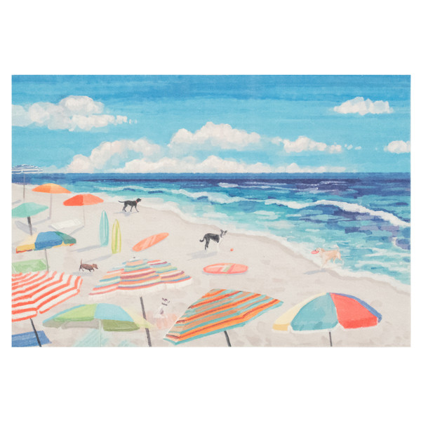 Liora Manne Illusions Dog Beach Indoor/Outdoor Mat Ocean 2'5" x 4'1" ILU34330904