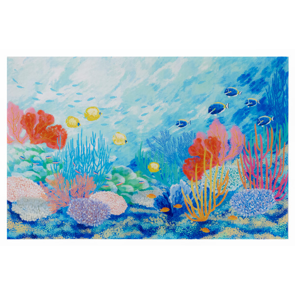 Liora Manne Illusions Seascape Indoor/Outdoor Mat Ocean 3'3" x 4'11" ILU45331104