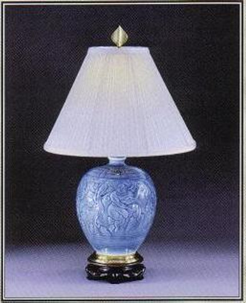 4028-3 Clayton Dark Blue Jar Stopper Top Table Lamp