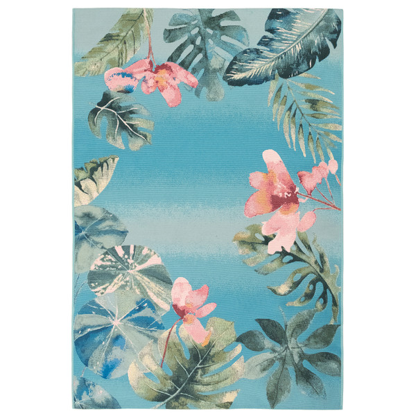 Liora Manne Marina Tropical Border Indoor/Outdoor Rug Caribe 4'10" x 7'6" MNA58808704