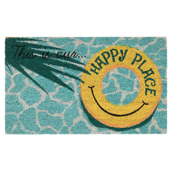 Liora Manne Natura This Is Our Happy Place Outdoor Mat Aqua 2' x 3' NTR23220804