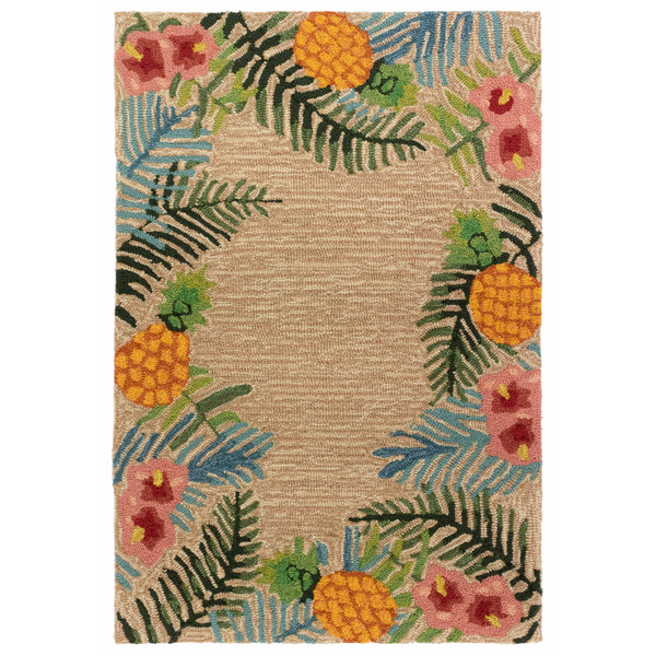 Liora Manne Ravella Tropical Indoor/Outdoor Rug Neutral 2' x 3' RVL23228012