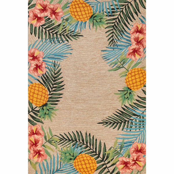 Liora Manne Ravella Tropical Indoor/Outdoor Rug Neutral 5' x 7'6" RVL57228012