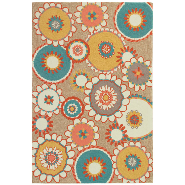 Liora Manne Ravella Florentine Indoor/Outdoor Rug Sand 7'6" x 9'6" RVL71228412