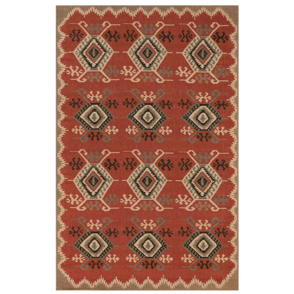 Liora Manne Riviera Kilim Indoor/Outdoor Rug Red 3'3" x 4'11" RVI45764524