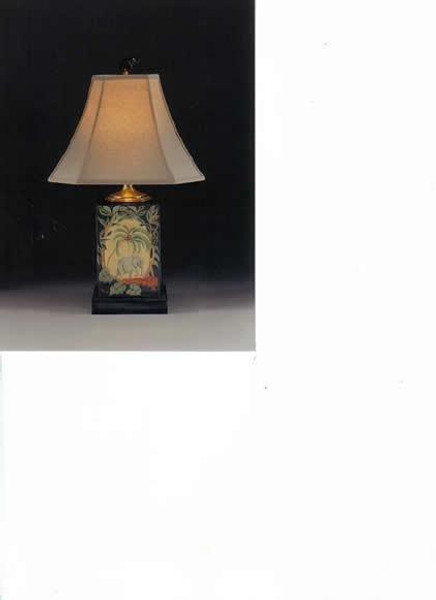 5038 Clayton Hand Painted Elephant Antique Table Lamp