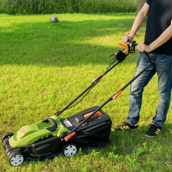 GT3729 14-Inch 12 Amp Lawn Mower With Folding Handle Electric Push