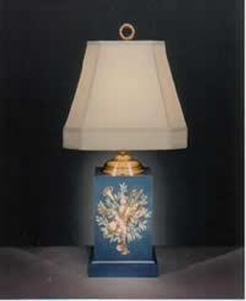 5096BL Clayton Hand Painted Blue Music Table Lamp