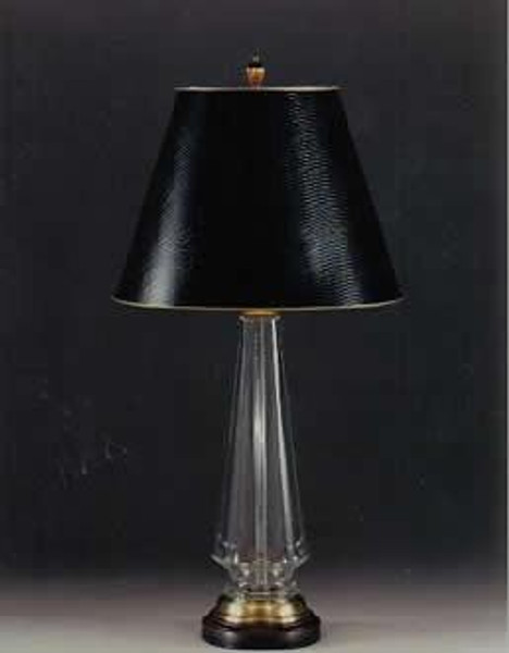 5505 Clayton Seeded Glass Round Obelisk Table Lamp