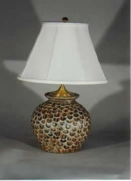 6016 Clayton Beige With Black Fishscale Terracotta Table Lamp