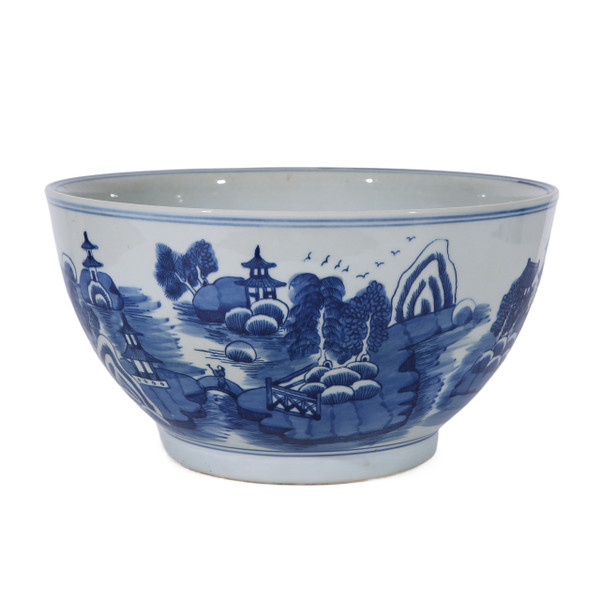 Blue And White Mountain Pagoda Bowl 1506B