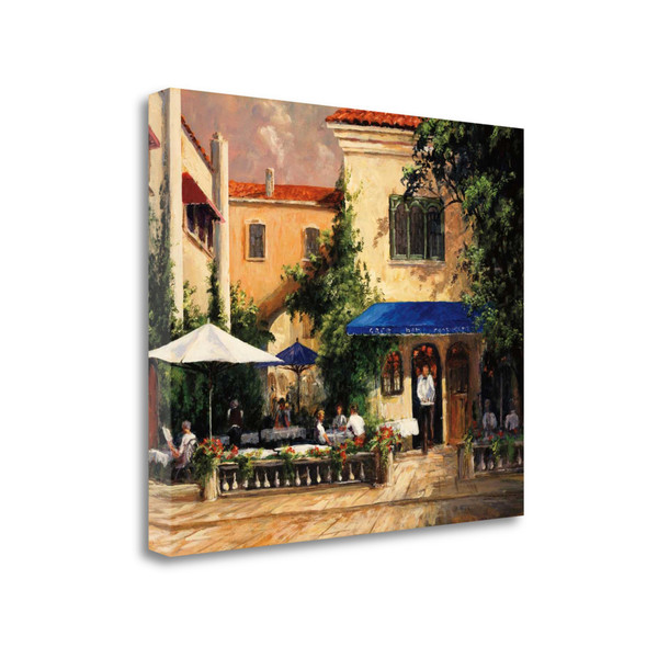 25" European Summer Inspired Vintage Courtyard Gallery Wrap Canvas Wall Art 440168 By Homeroots