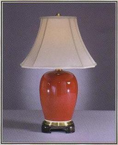7025-14 Clayton Oxblood Temple Jar Table Lamp