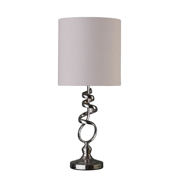 22" Abstract Silver Spiral Metal Table Lamp 468732 By Homeroots