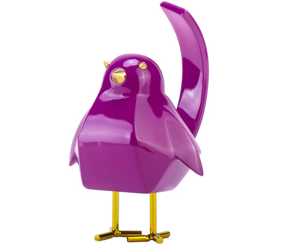 Small Purple And Gold Bird Sculpture 476367 By Homeroots