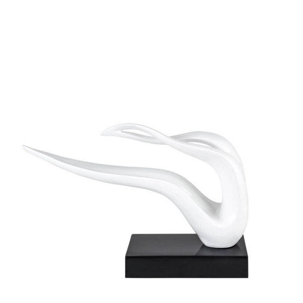 White Abstract Wavy Sculpture 476373 By Homeroots