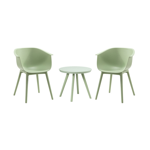Solid Pale Green Contempo Outdoor Chairs And Table Set 476377 By Homeroots