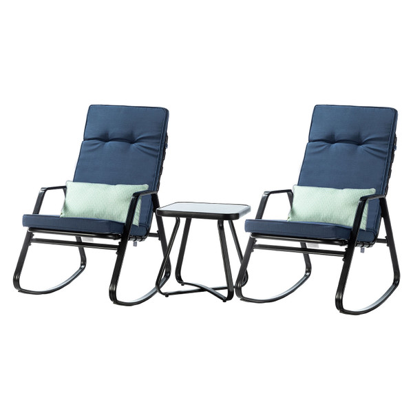 Indigo Outdoor Rocking Chair And Table Set 476383 By Homeroots