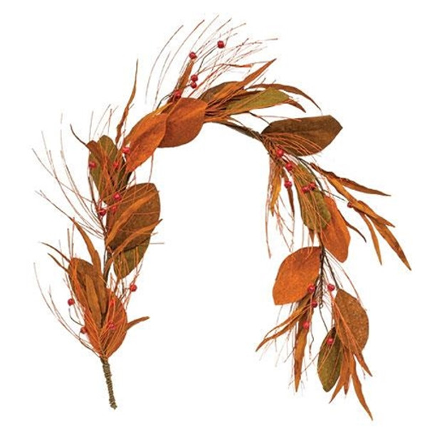 Fall Magnolia Pine & Podka Garland FT29911 By CWI Gifts