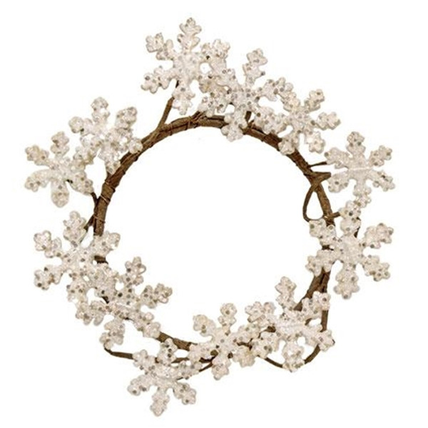 Glittered Wood Snowflake Ring FT62393 By CWI Gifts