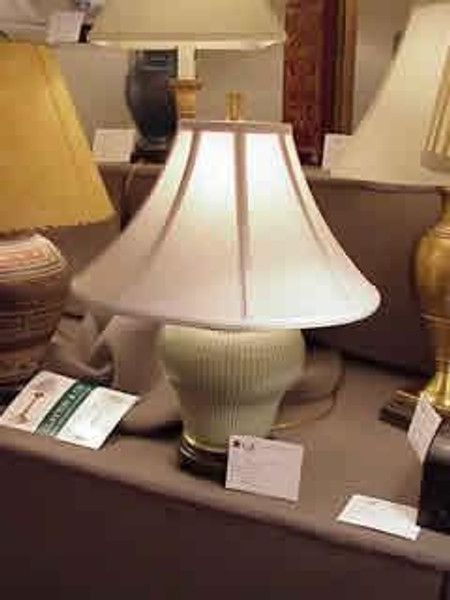 7064 Clayton Ribbed Celadon Jar Lamp