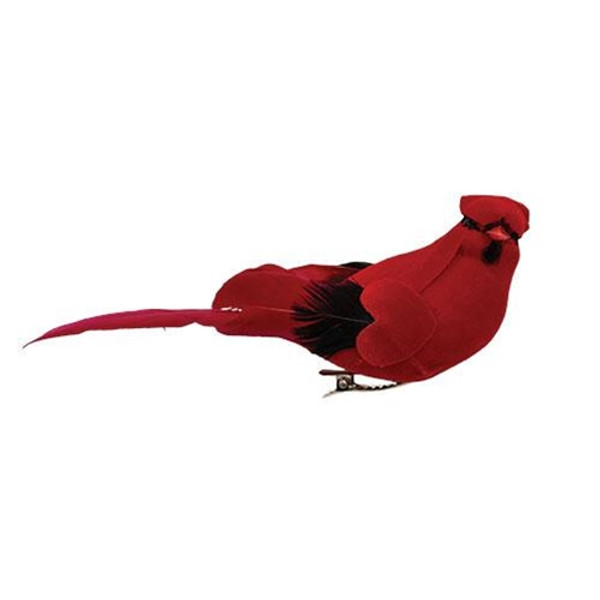 Velvet Feather Cardinal Clip GBD9315 By CWI Gifts