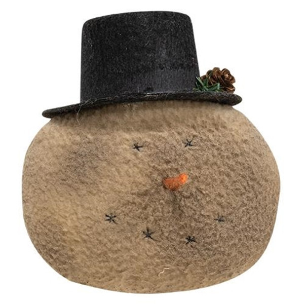 Grungy Primitive Top Hat Snowhead Ornament GCS38091 By CWI Gifts
