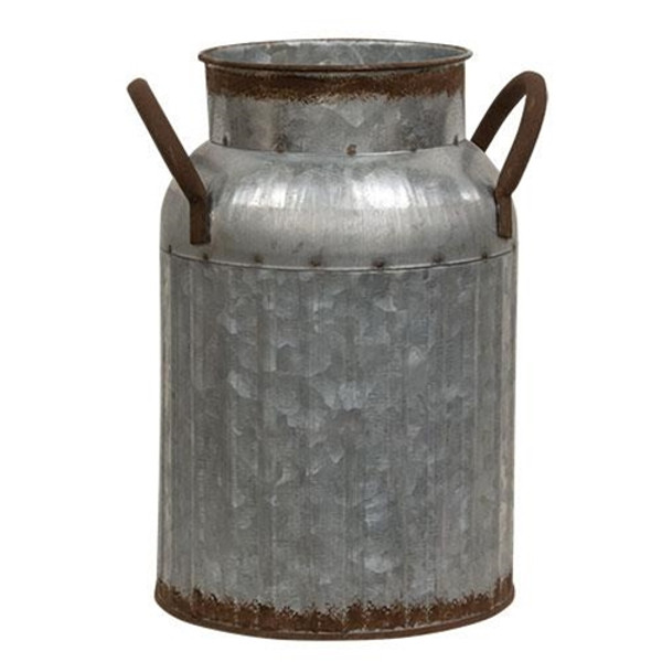 Distressed Metal Ribbed Milk Can Small GHDY18154S By CWI Gifts