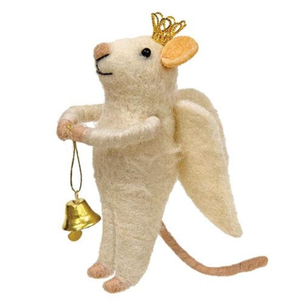 Felted Mouse Angel Ornament GQHT3018 By CWI Gifts