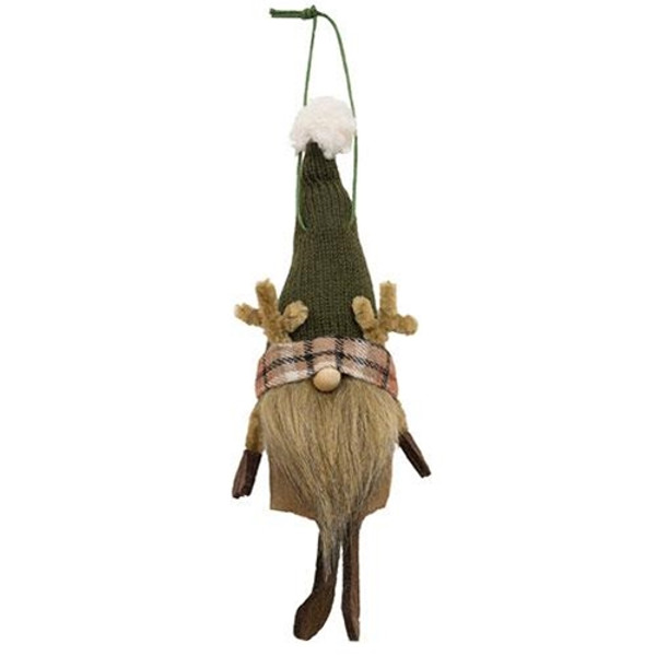 *Green Reindeer Gnome Felted Ornament GQHTX2024 By CWI Gifts