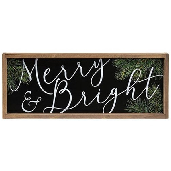 *Merry & Bright Wood Sign GSUN4197 By CWI Gifts