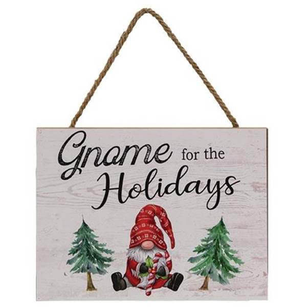 Gnome For The Holidays Wooden Sign GSUNX2002 By CWI Gifts