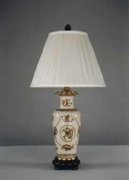 7238 Clayton Antique White Porcelain With Floral Motif Lamp