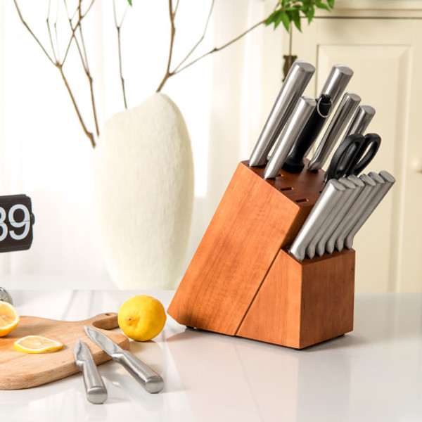 KC54178 16-Piece Stainless Stee Kitchen Knife Set With Sharpener