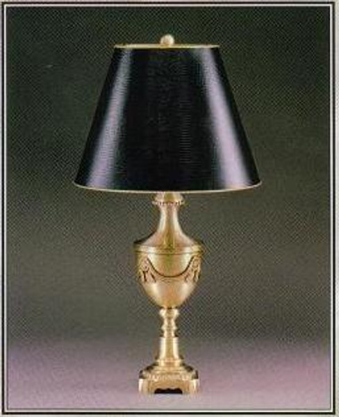 7526 Clayton Antique Brass Urn With Drape Table Lamp