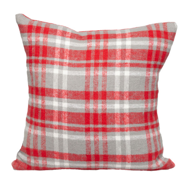 Parkland Collection Transitional Plaid White Square 16" X 16" Pillow 478717 By Homeroots