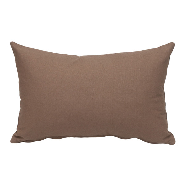 Parkland Collection Transitional Solid Brown Rectangle 18" X 12" Pillow 478723 By Homeroots