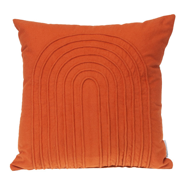 Parkland Collection Transitional Geometric Orange 18" X 18" Pillow 478728 By Homeroots