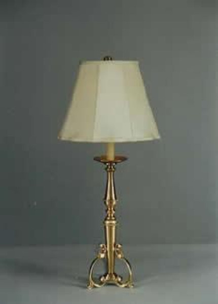 7594 Clayton Antique Brass Tripod Base Candlestick Lamp
