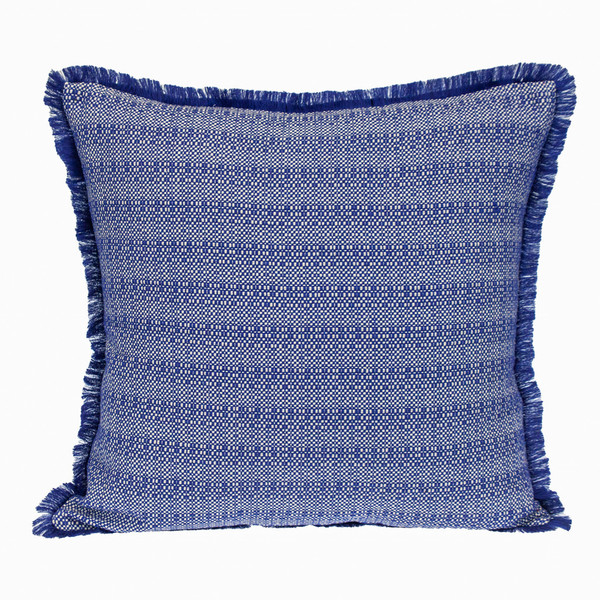 Parkland Collection Transitional Stripes Blue Square 24" X 24" Pillow 478744 By Homeroots