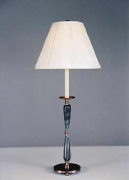 7600 Clayton Verdi & Bronze Ribbed Column Candlestick Lamp