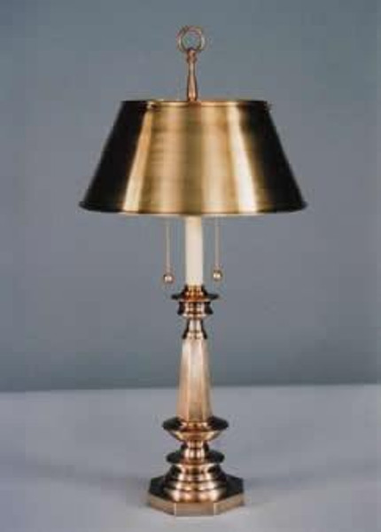 7624 Clayton Antique Brass Desk Lamp With Brass Shade