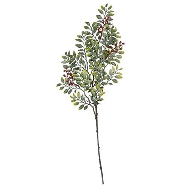 *Frosted Laurel Leaf & Red Berry Spray F49792184 By CWI Gifts