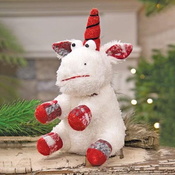 Plush Plaid Unicorn Ornament (Pack Of 12) GADC2523 By CWI Gifts