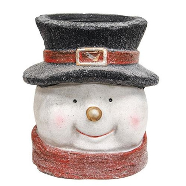 CWI Gifts GCWD02 Glittered Resin Snowman Head Planter