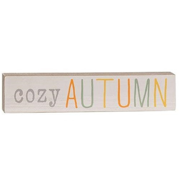 *Cozy Autumn Multi Color Wood Block GHY04054 By CWI Gifts