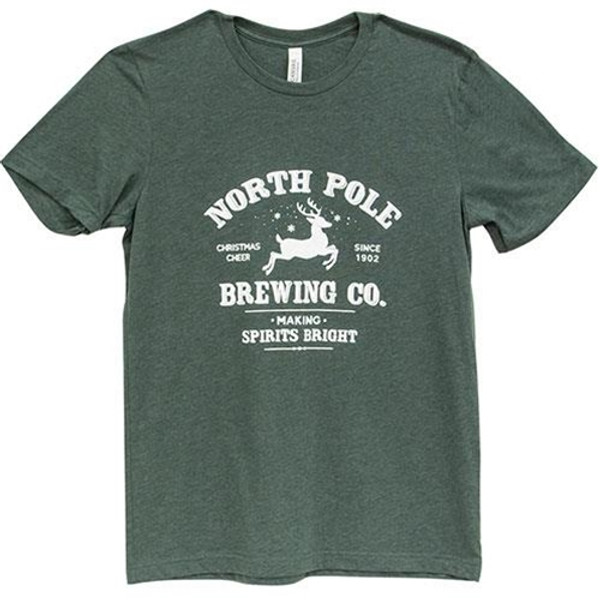 North Pole Brewing Co. T-Shirt Heather Forest Large GL127L By CWI Gifts