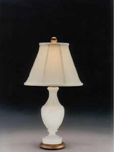 8807WH Clayton White Urn Alabaster Table Lamp