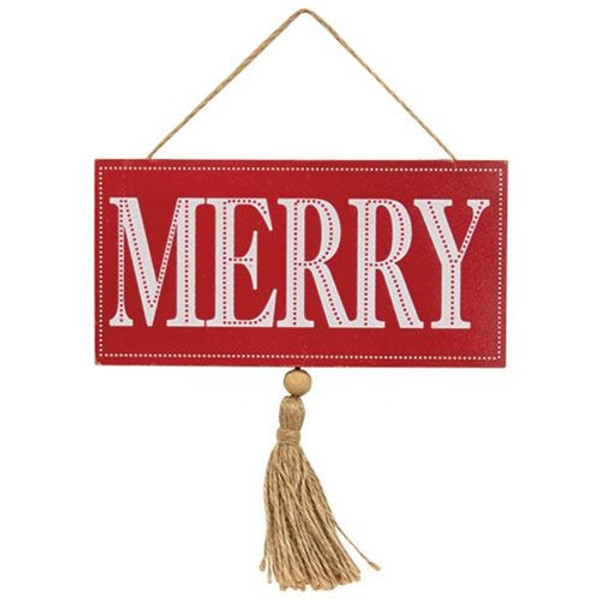 *Merry Tassel Hanging Sign GMBF4171 By CWI Gifts